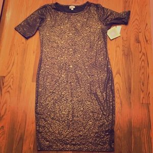 Lularoe Elegant Julia! Grey and gold! Size L